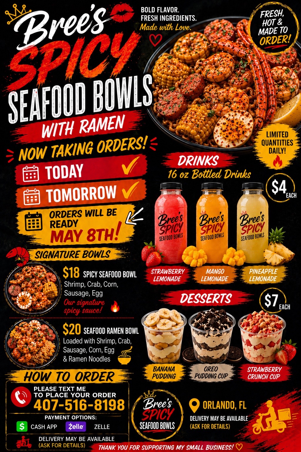 Bree's Spicy Seafood Bowls Flyer